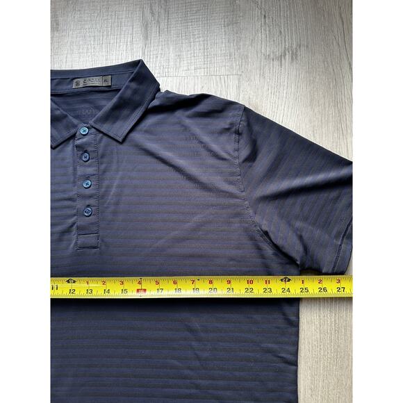 G/Fore Golf Polo Shirt Mens XL Blue Stripe Performance Stretch - Picture 5 of 5